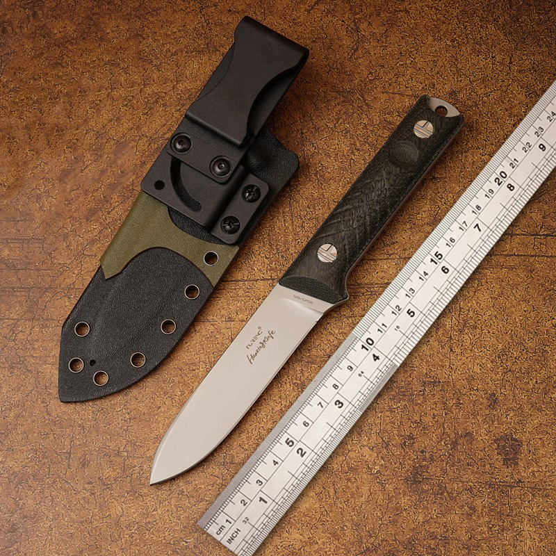 Bushcraft Knife Fixed - DC53 Fixed Knife 60-62HRC, Outdoor Camping