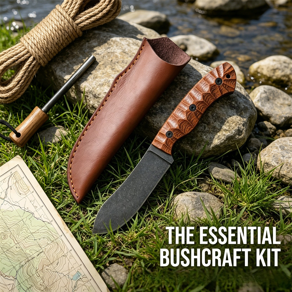 Bushcraft Knife Fixed - High-Quality JG5 Fixed Blade Knife, D2