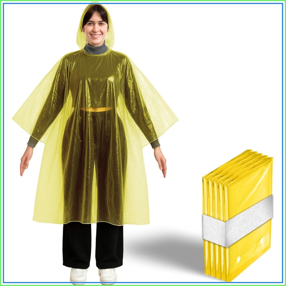 Disposable Yellow Rain Ponchos - Emergency Poncho Rain recensie en prijs