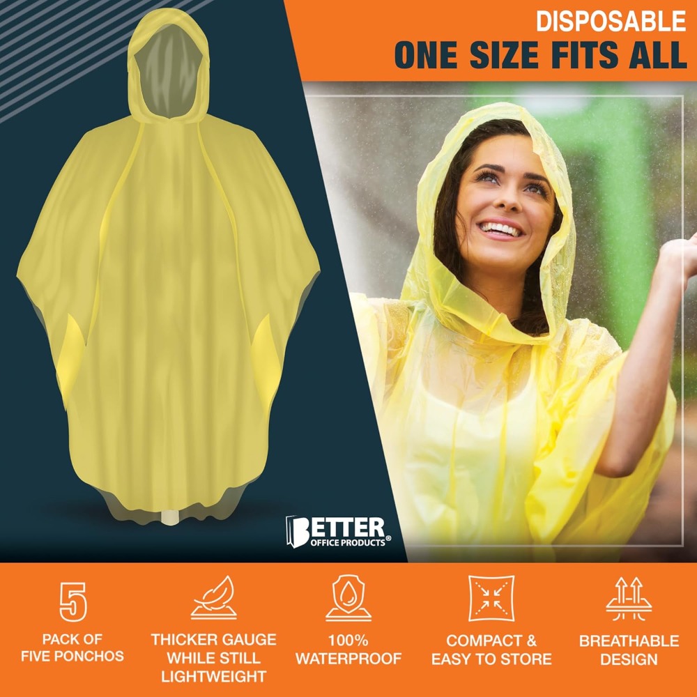 Disposable Yellow Rain Ponchos - Emergency Poncho Rain recensie en prijs