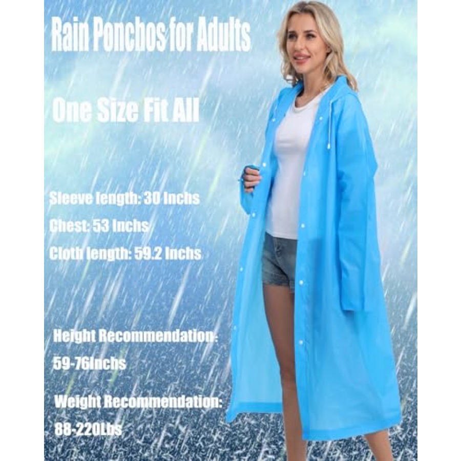 2-Pack Reusable Rain Ponchos f - Emergency Poncho Rain recensie en prijs