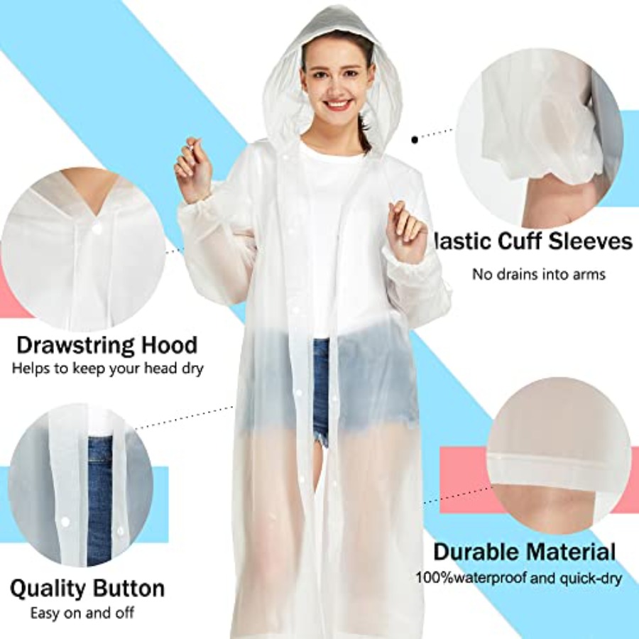 2 Pack Waterproof Rain Ponchos - Emergency Poncho Rain recensie en prijs