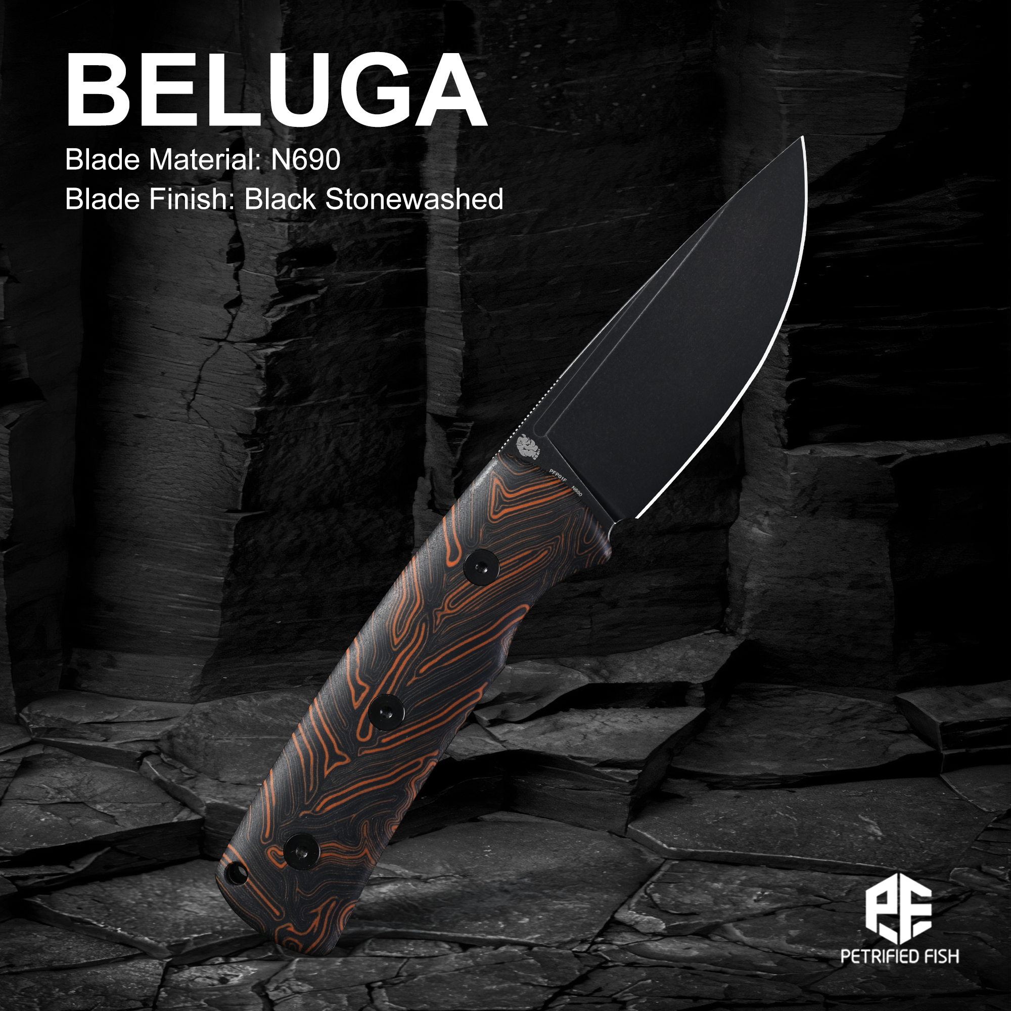 Petrified Fish Beluga PFP01F N - Bushcraft Knife Fixed recensie en prijs