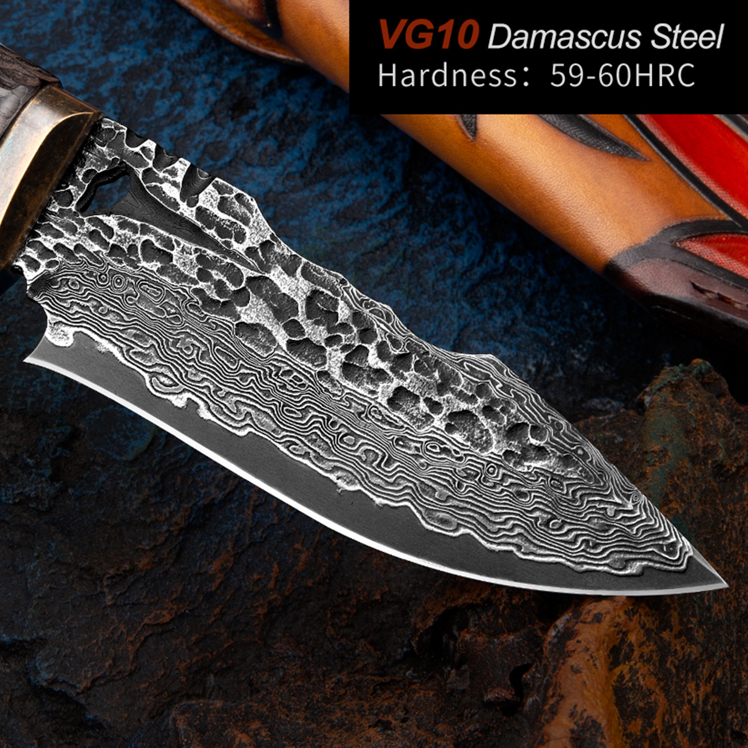 Damascus Steel Bushcraft Tool, - Bushcraft Knife Fixed recensie en prijs