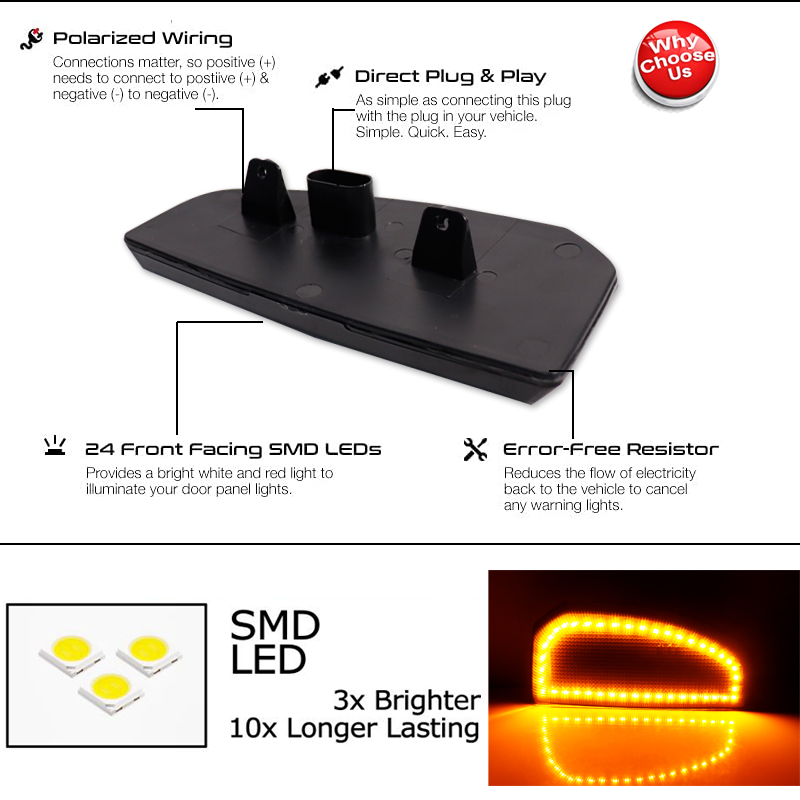 2pcs Switchback LED Side Mirro - Signal Panel Orange recensie en prijs
