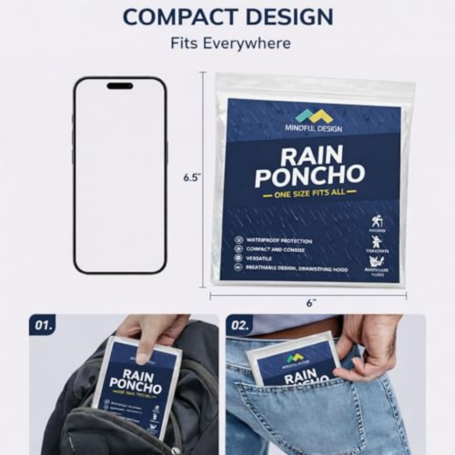 Mindful Design Rain Ponchos wi - Emergency Poncho Rain recensie en prijs