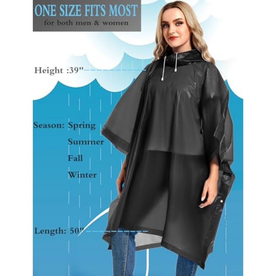 2 Pack Rain Ponchos for Adults - Emergency Poncho Rain recensie en prijs