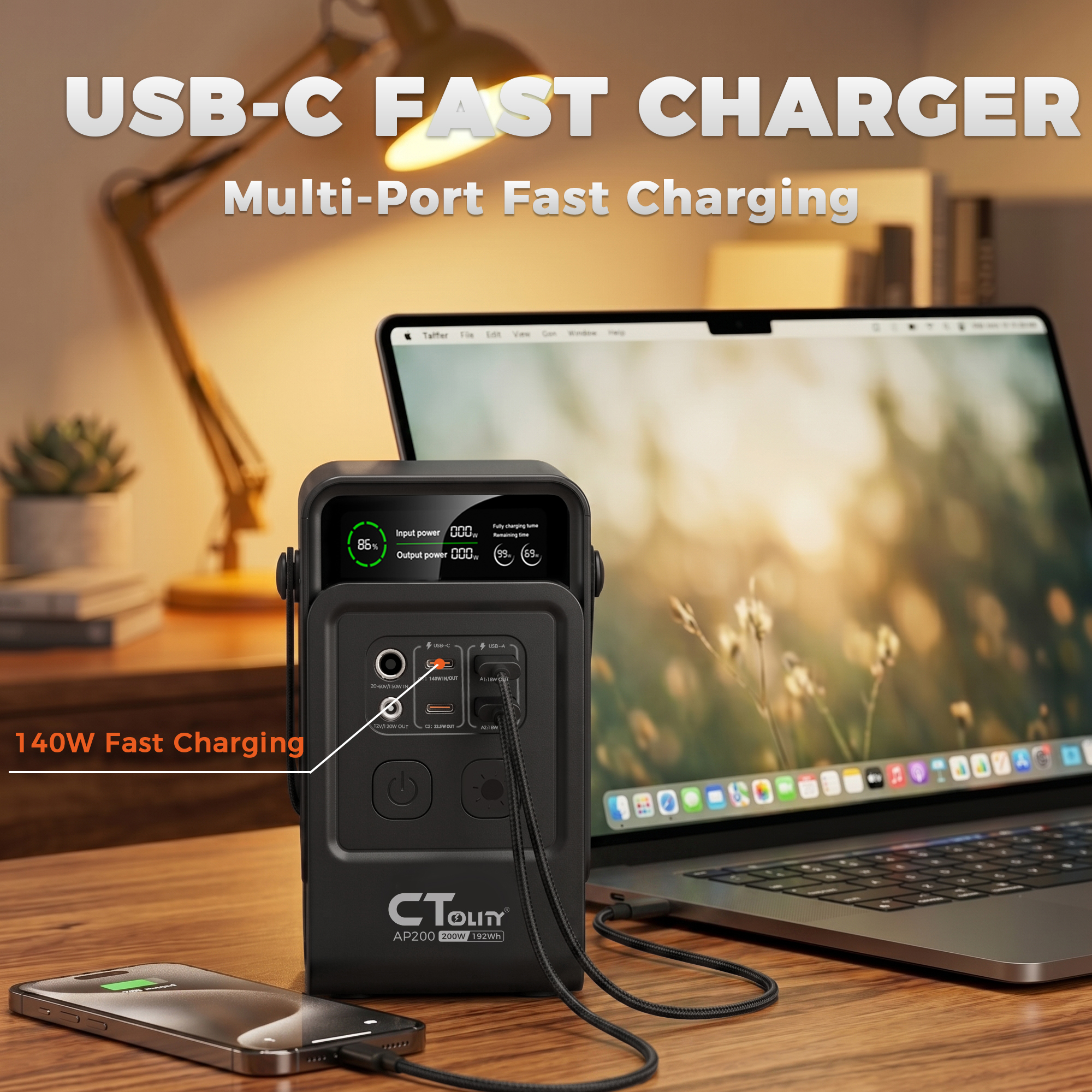 CTOLITY AP200 AP1000 Black sty - Solar Emergency Charger recensie en prijs